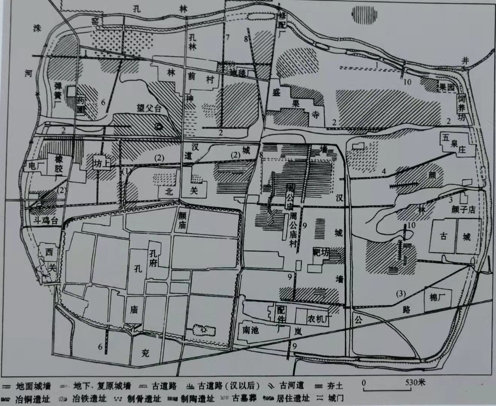 曲阜鲁国故城遗址平面图