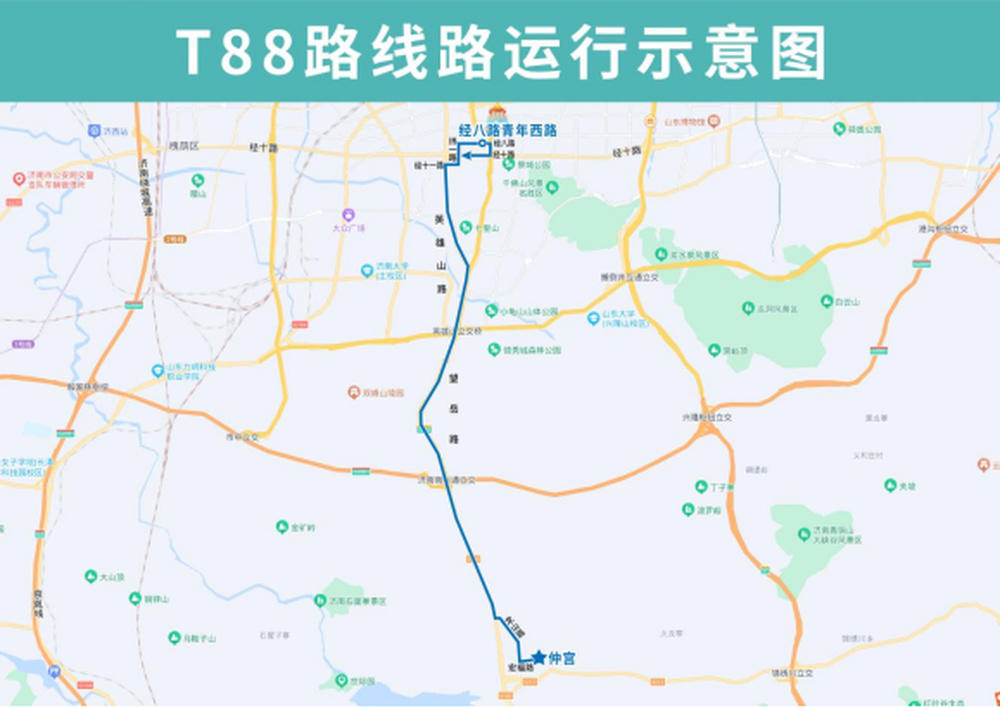 济南88路公交车路线图图片