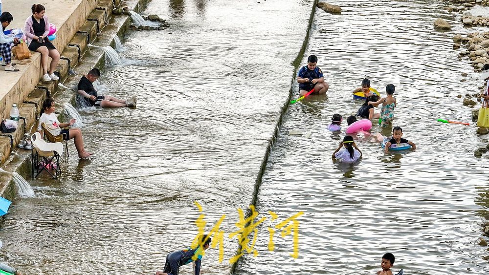 高温持续 山泉戏水感受自然凉