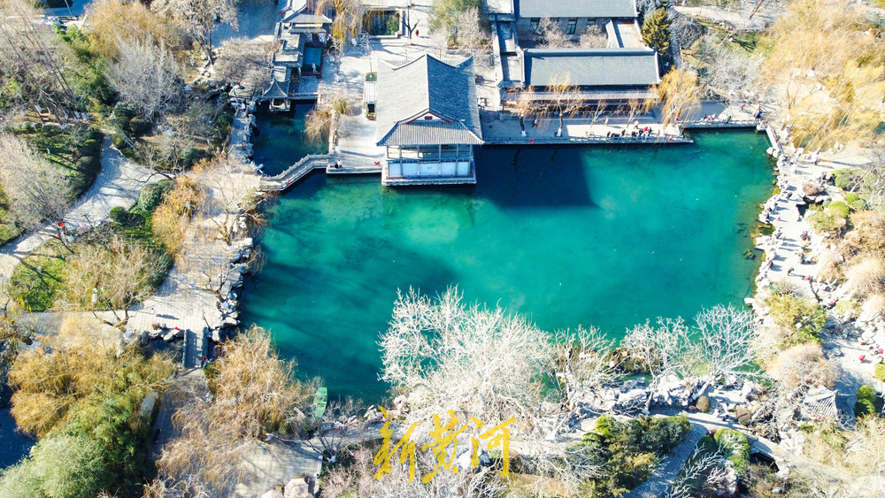 冬日暖阳映泉城 五龙潭碧水似丹青
