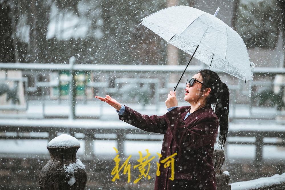 趵突现美景 春雪映泉城