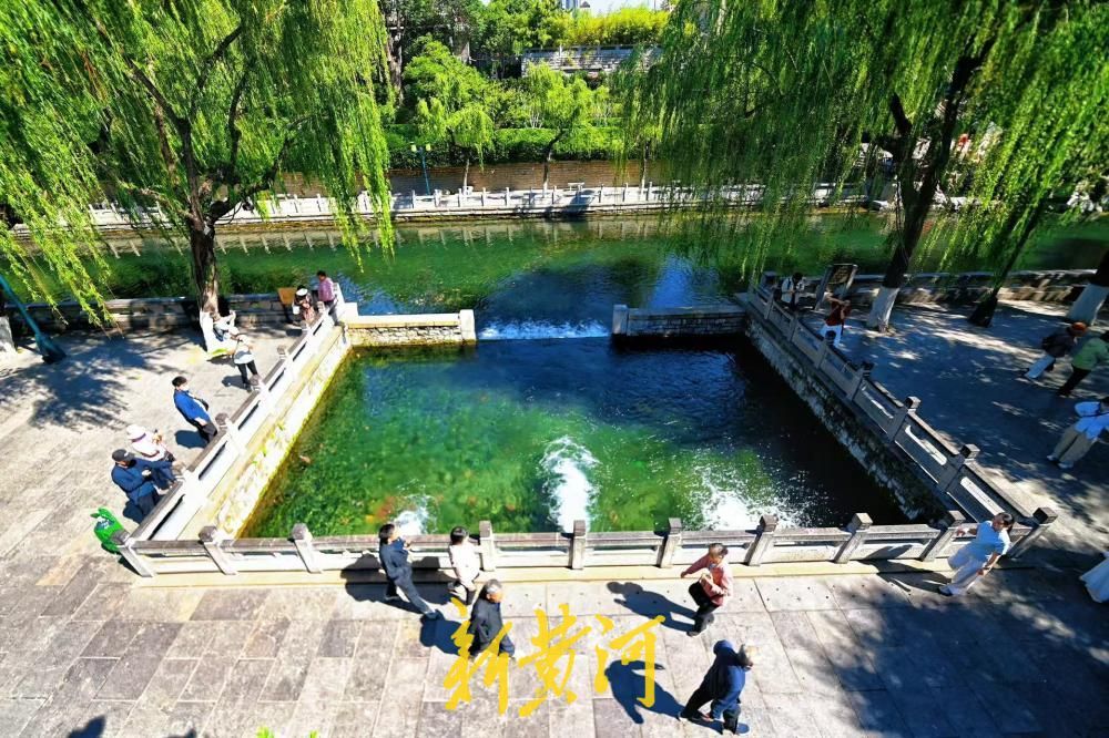 济南泉水迎入夏首涨，“黑虎啸月”引游客流连驻足