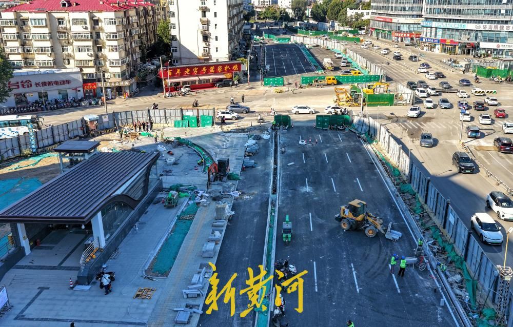 济南地铁6号线北坦站周边快车道即将恢复通行