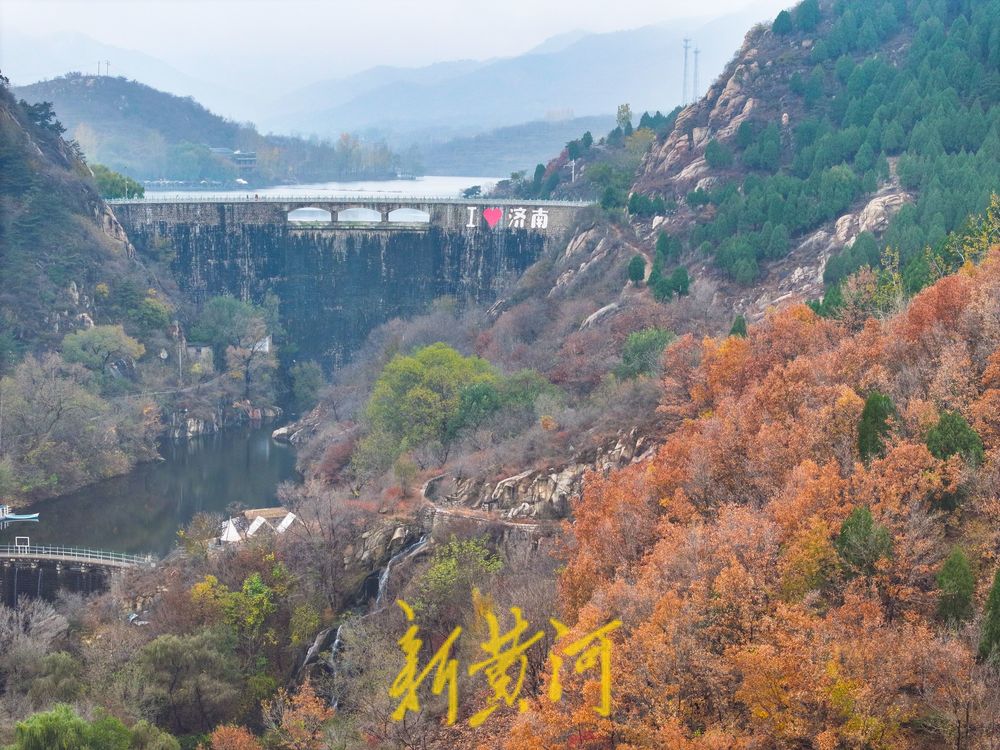 一年四季 泉在济南丨飞瀑灵动，红叶似火！济南黄巢瀑布奏响冬日交响曲