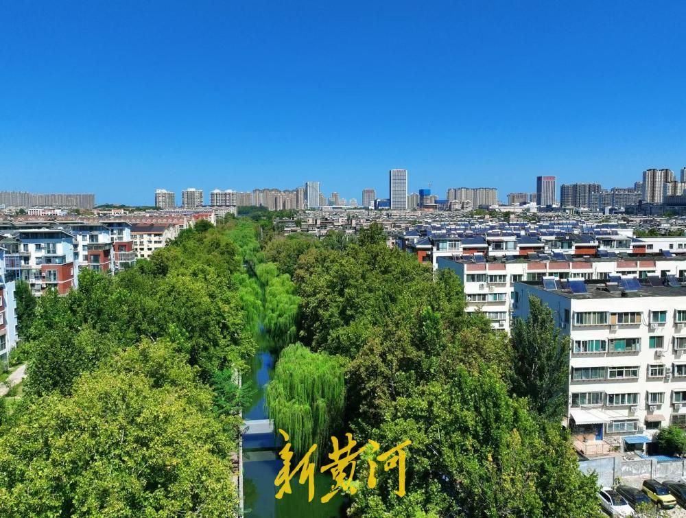 秋高气爽，济南工商河畔邂逅蓝天绿树