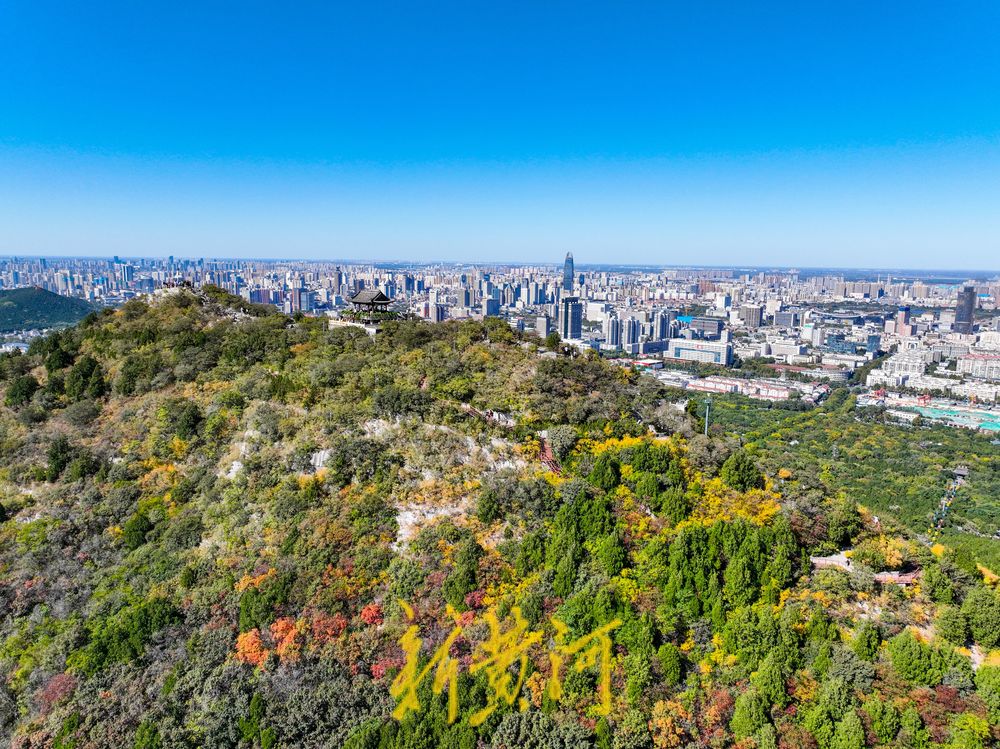 冷空气带来通透蓝，济南千佛山上风景独好