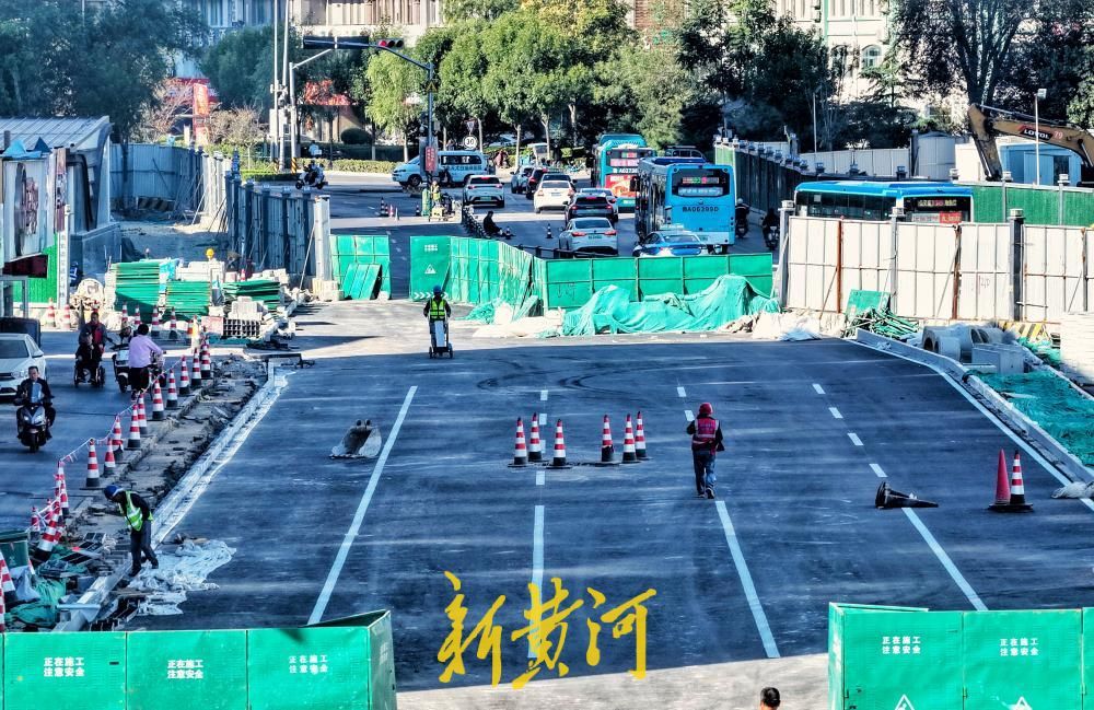 济南地铁6号线北坦站周边快车道即将恢复通行