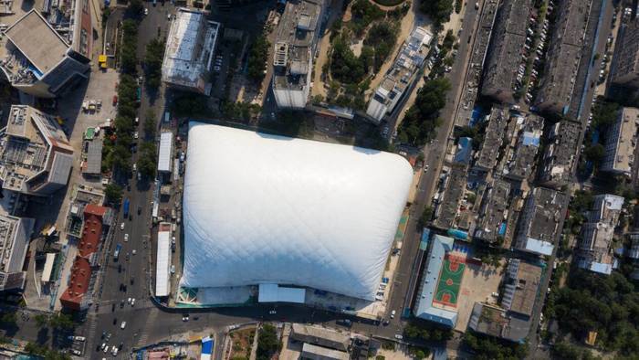 洪楼“大白”气膜拆除，济南洪楼1905项目地下结构工程按期高质量完成