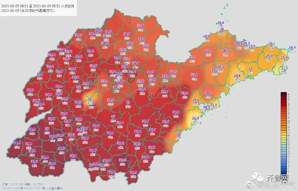 40℃高温天即将上线！山东已有72个站点超过35℃