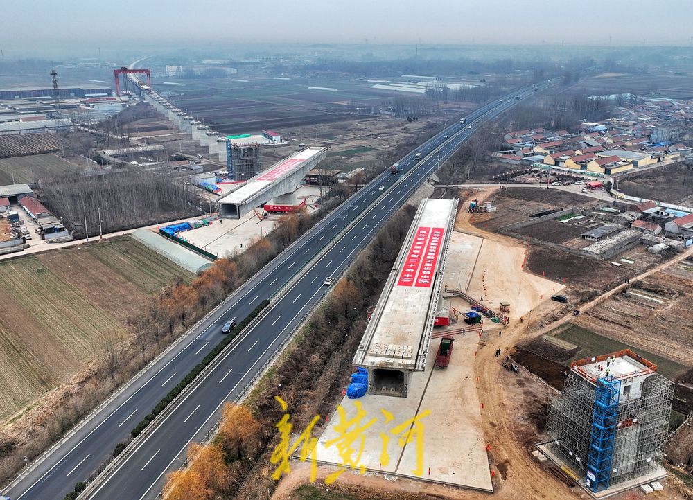 潍宿高铁临沂段首个百米以上转体桥成功转体