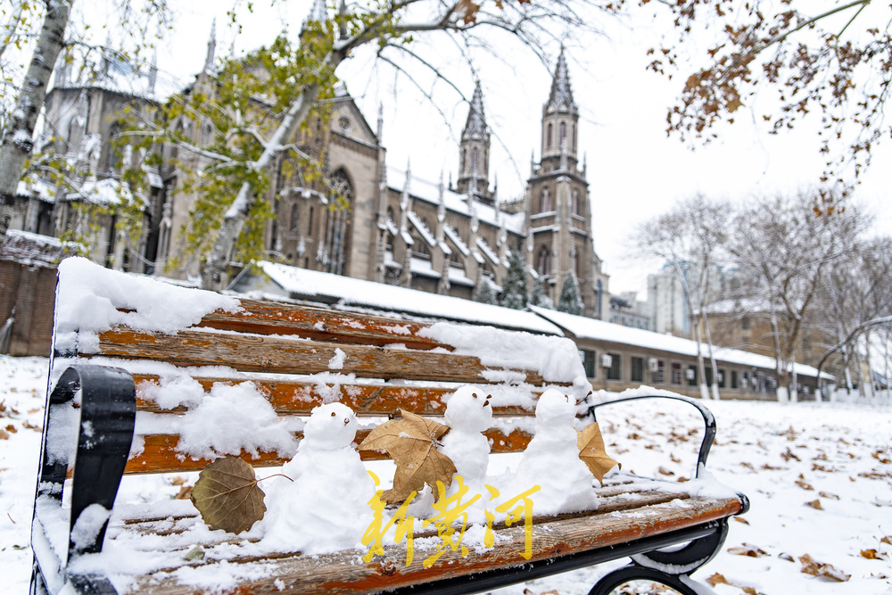 雪后的济南洪家楼教堂似童话世界里的冰雪城堡