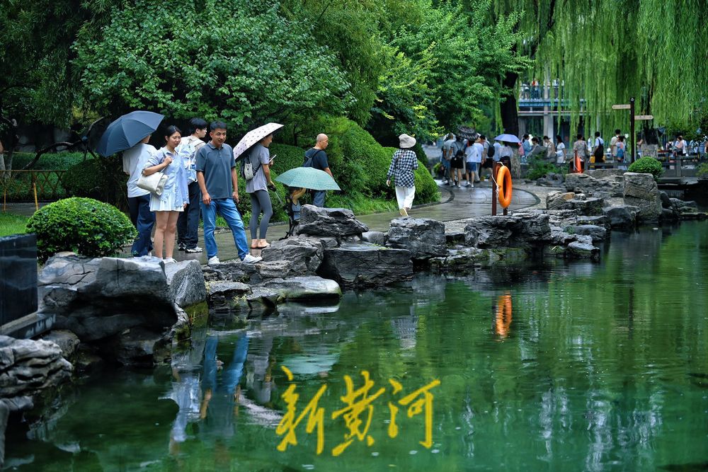 一年四季 泉在济南丨雨后五龙潭人气旺 “龙潭观鱼”别有意境