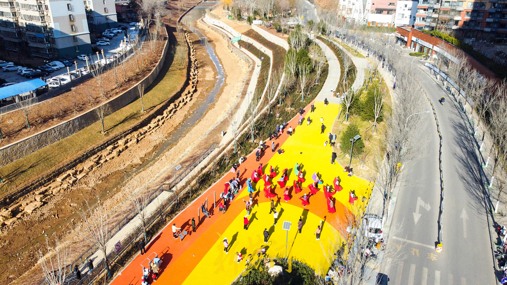 大辛河河道提升改造初见成效 新休闲广场成健身好去处