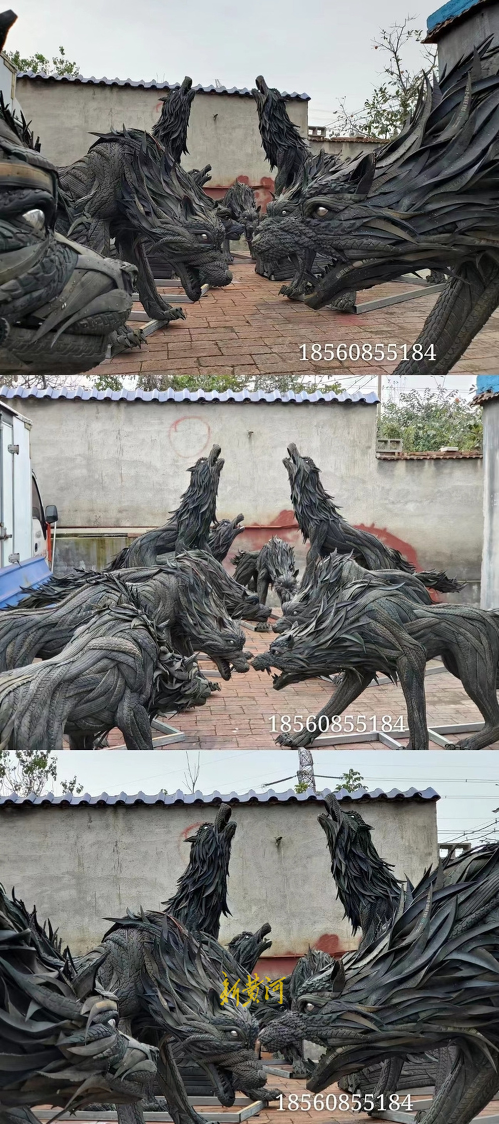 废旧轮胎变身雕塑艺术品，创作者是一位“零基础”的山东小伙　　