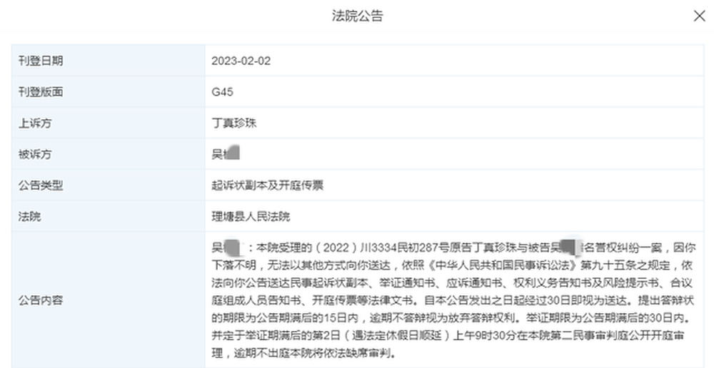 丁真发起名誉权纠纷诉讼，知情人称涉网络人身攻击