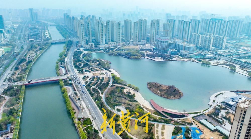 小清河五柳岛杨柳吐绿 济南市区最大河中岛春意盎然