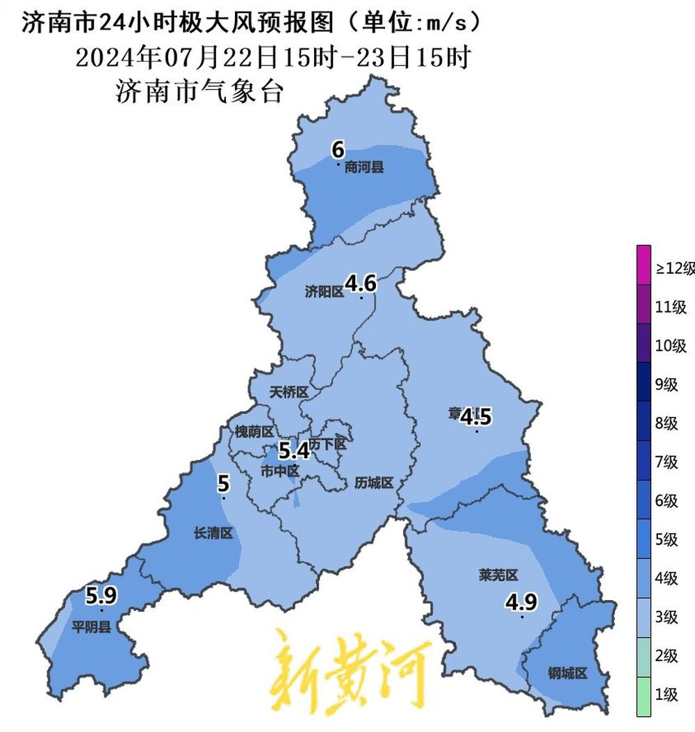 济南明天最高温33℃，有分散性雷阵雨，未来一周降雨频繁  